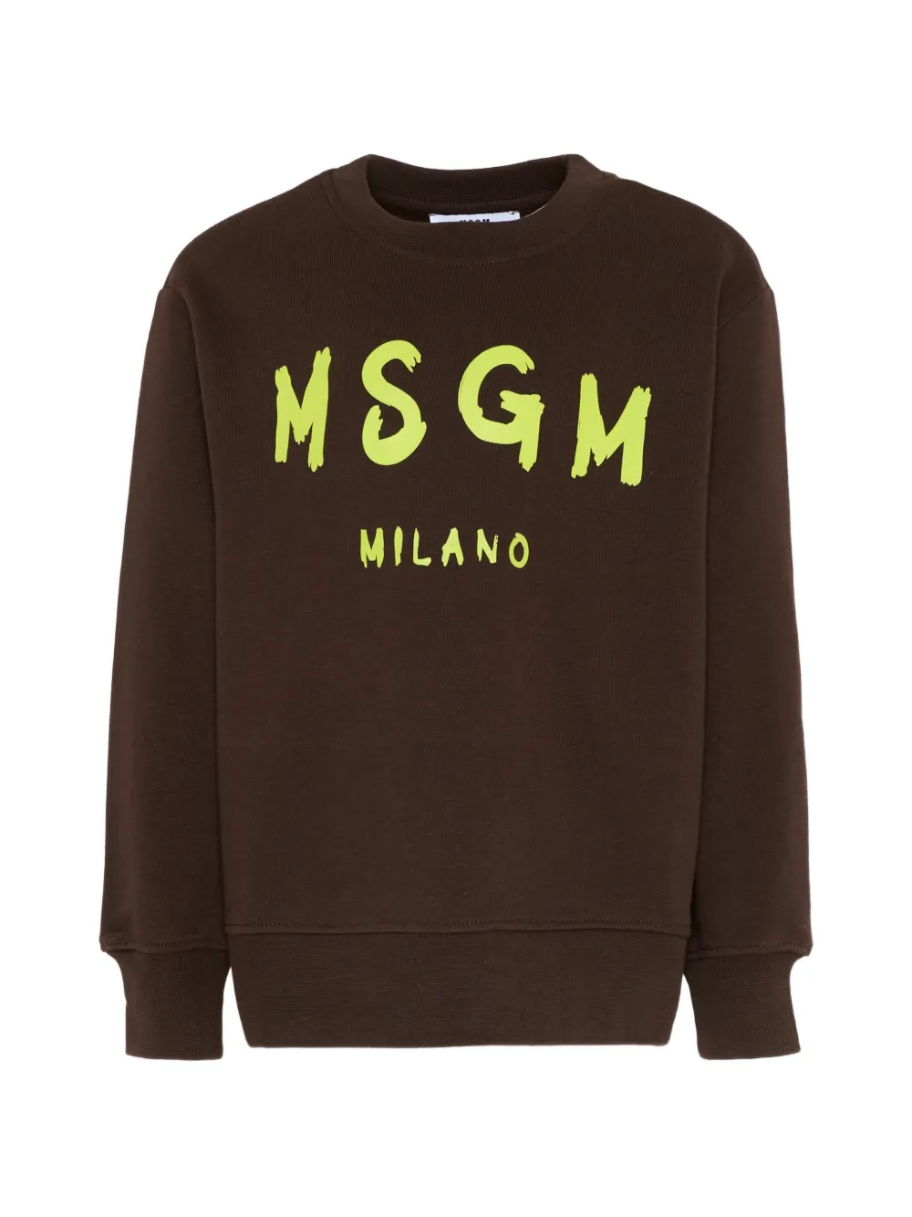 MSGM Kids logo-detail crew-neck sweatshirt - Marrone