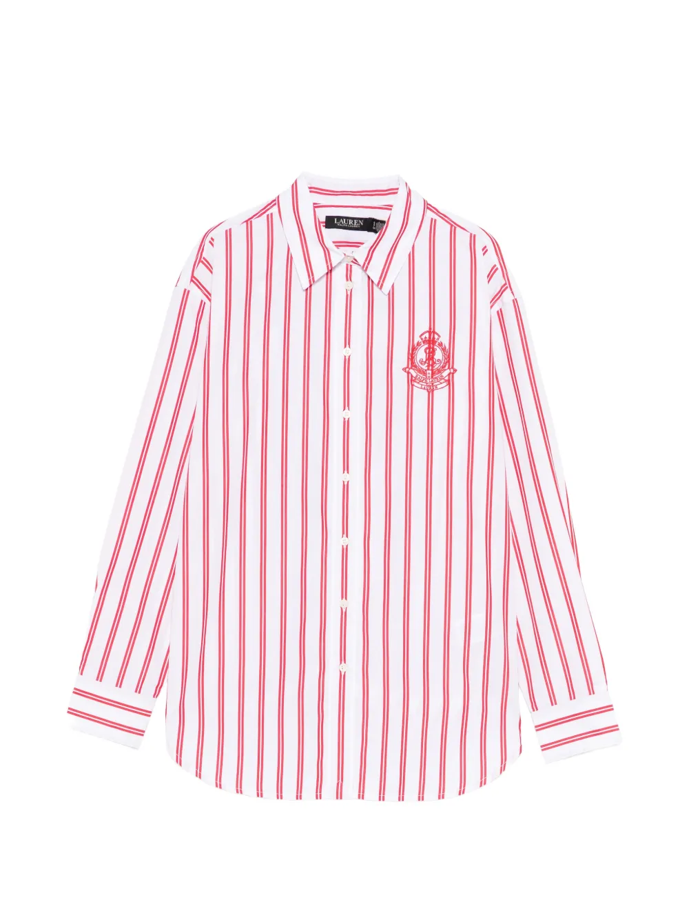 Lauren Ralph Lauren striped embroidered shirt - Weiß