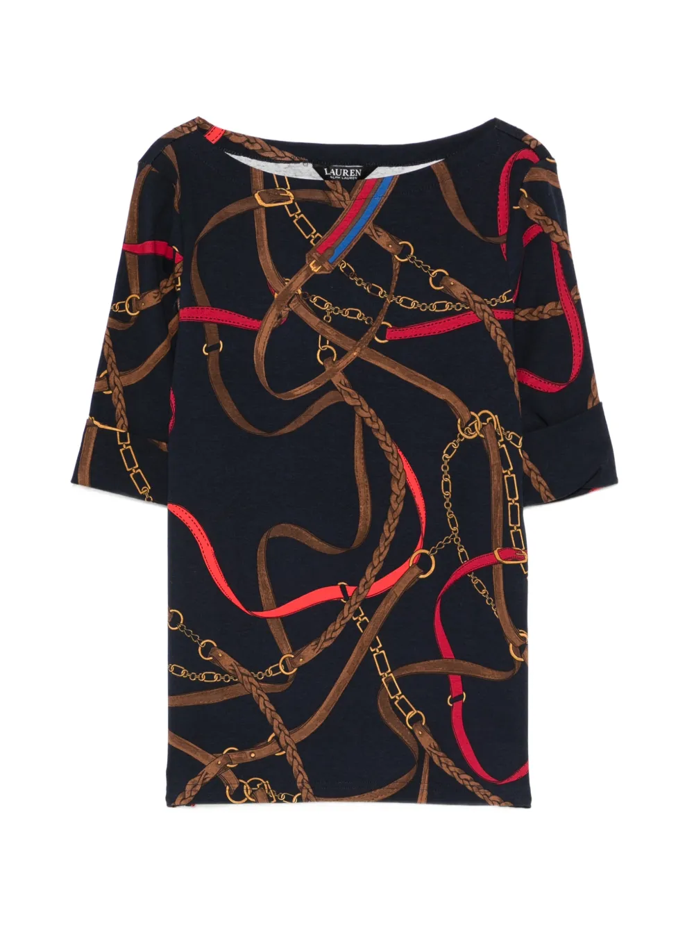 Lauren Ralph Lauren chain-print T-shirt - Blau