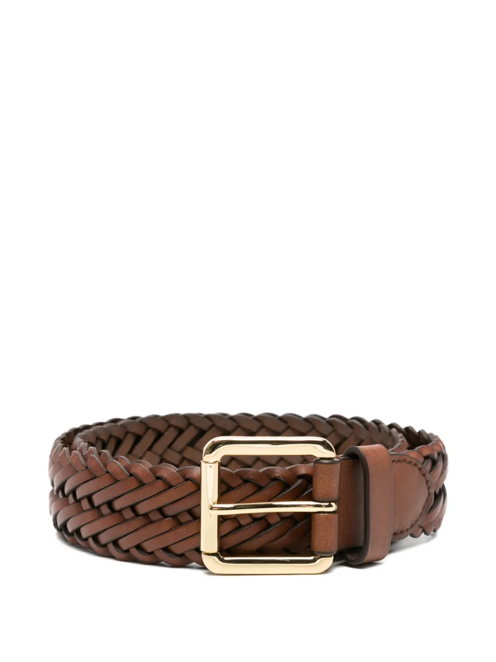 Lauren Ralph Lauren braided leather belt - Marrone