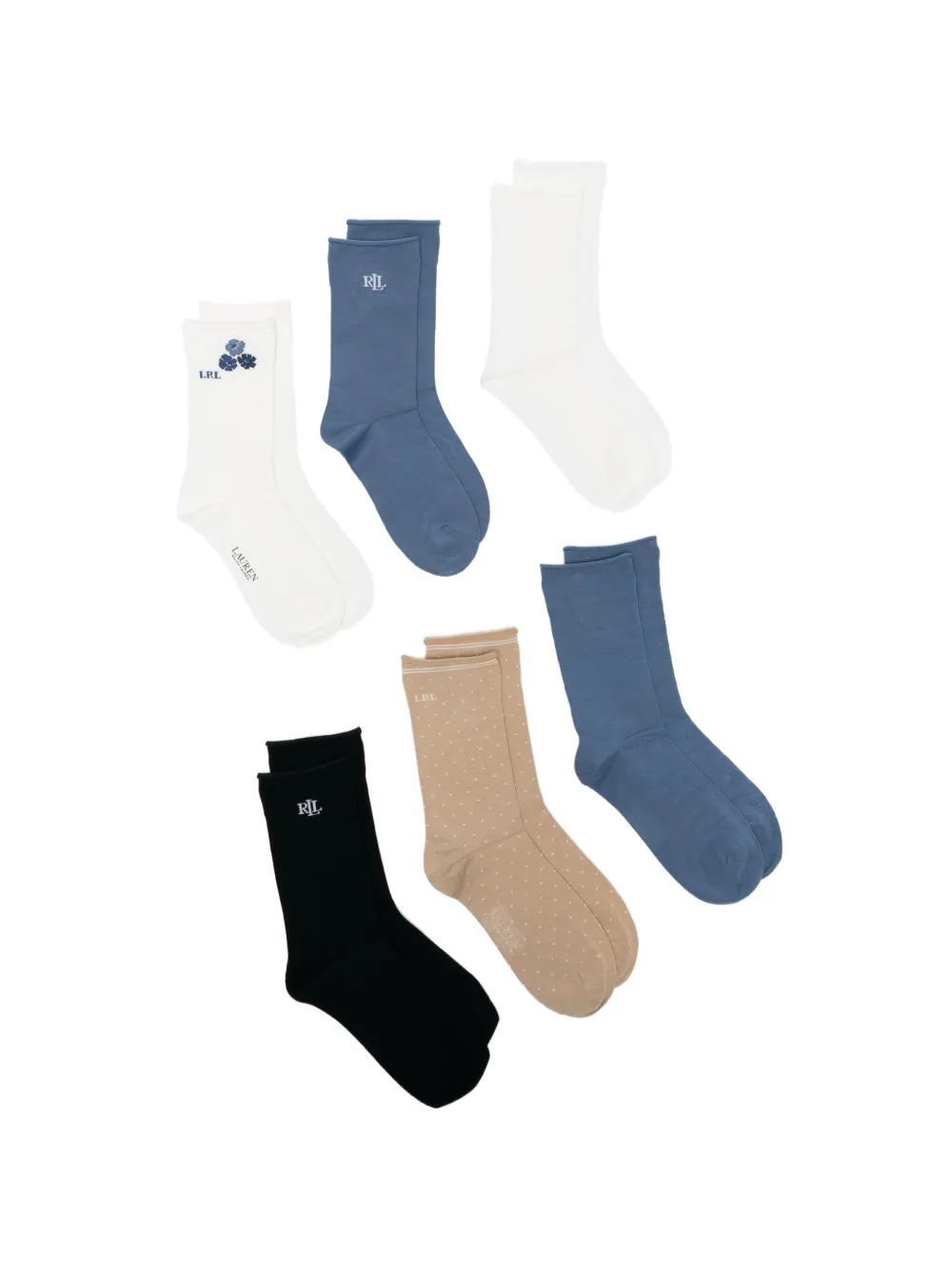 Lauren Ralph Lauren logo-detail socks (set of six) - Blau