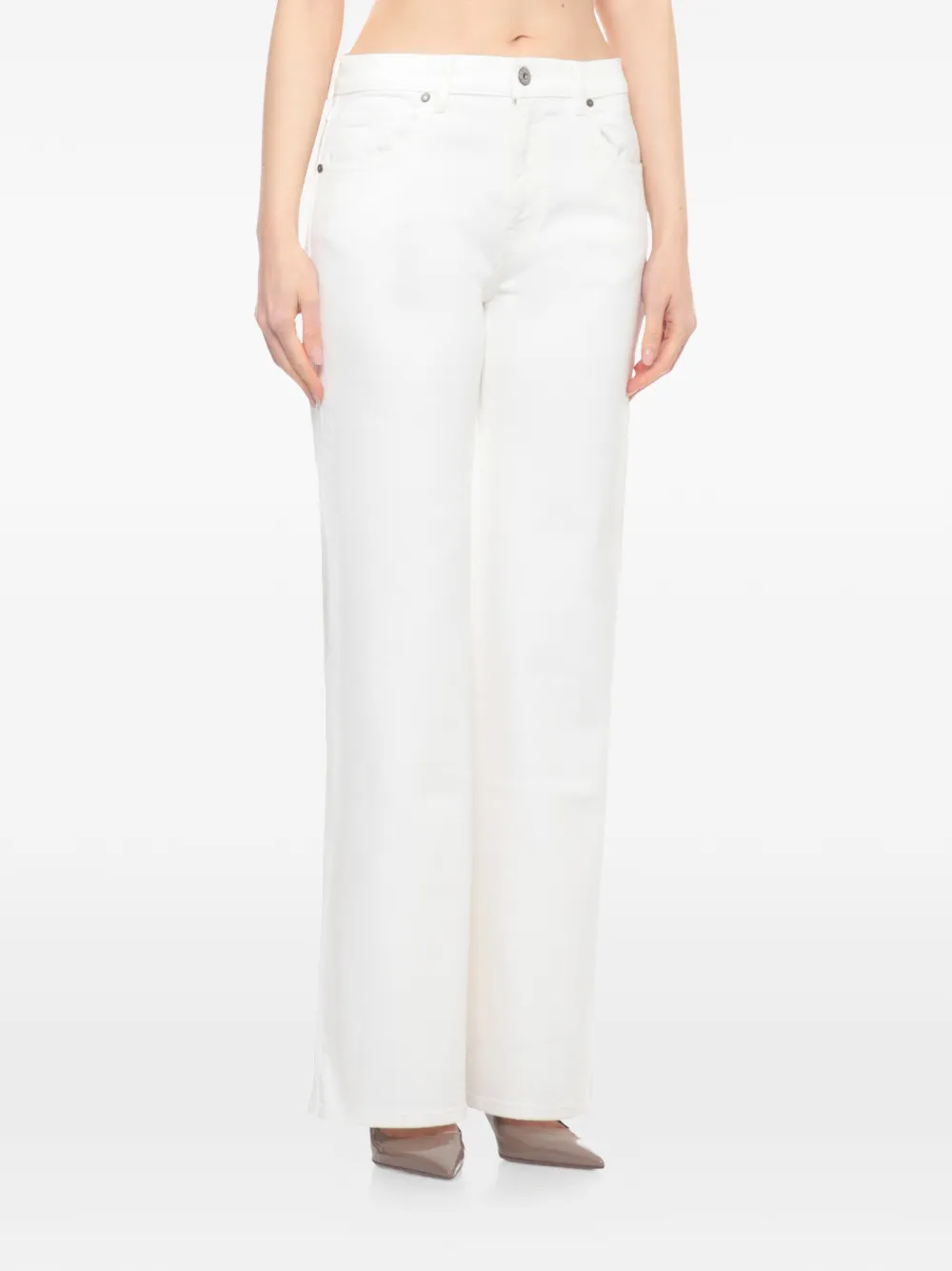  P.a.r.o.s.h. Belt-loops Five-pockets Jeans - White 