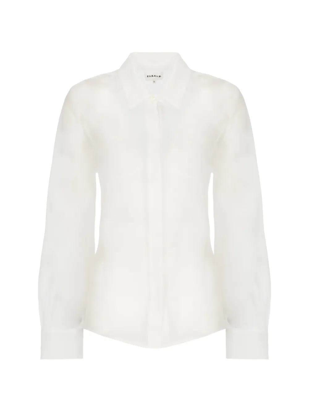 P.a.r.o.s.h Collared Long-sleeve Shirt In White