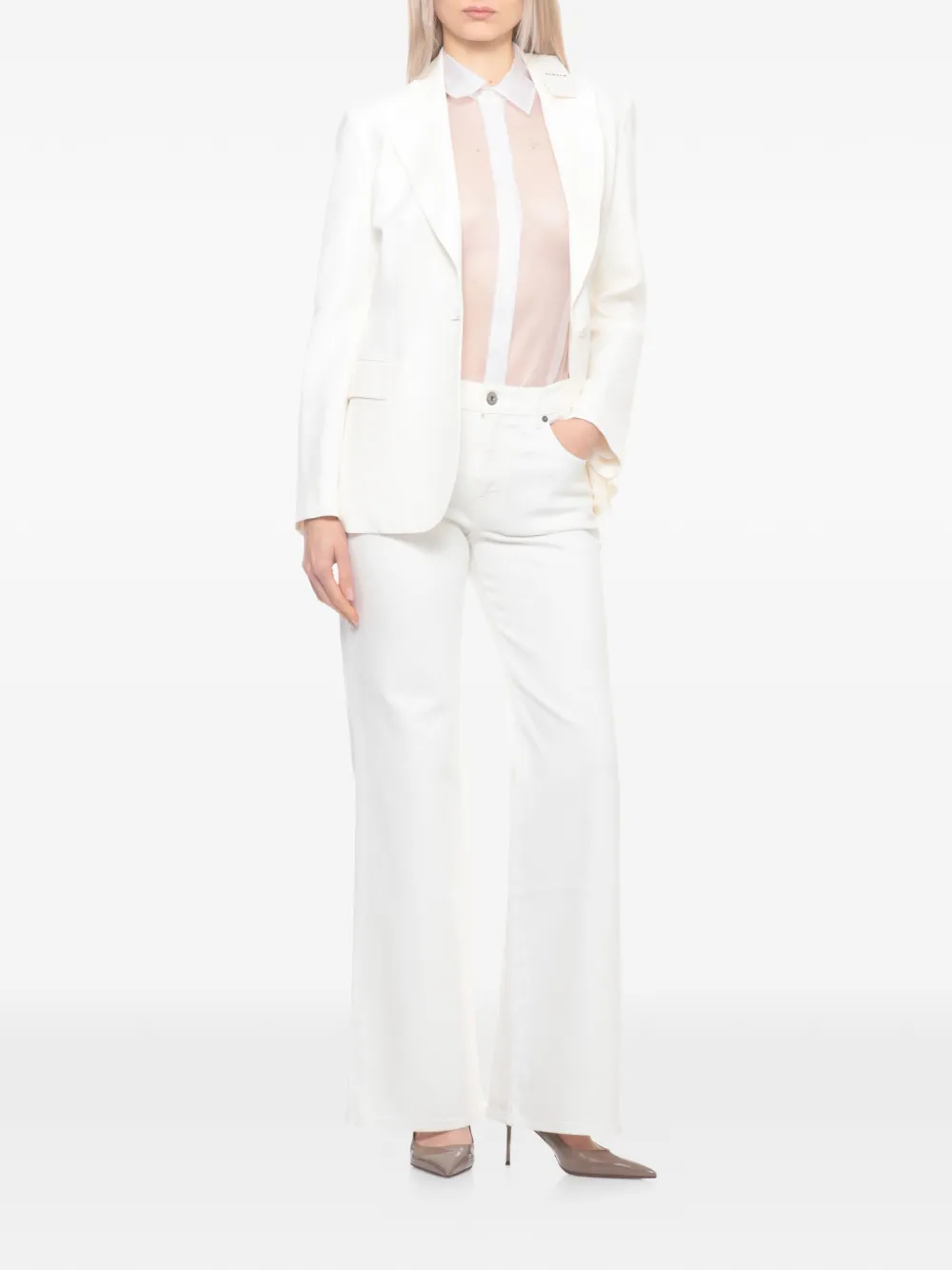 P.a.r.o.s.h. Collared Long-sleeve Shirt - White 