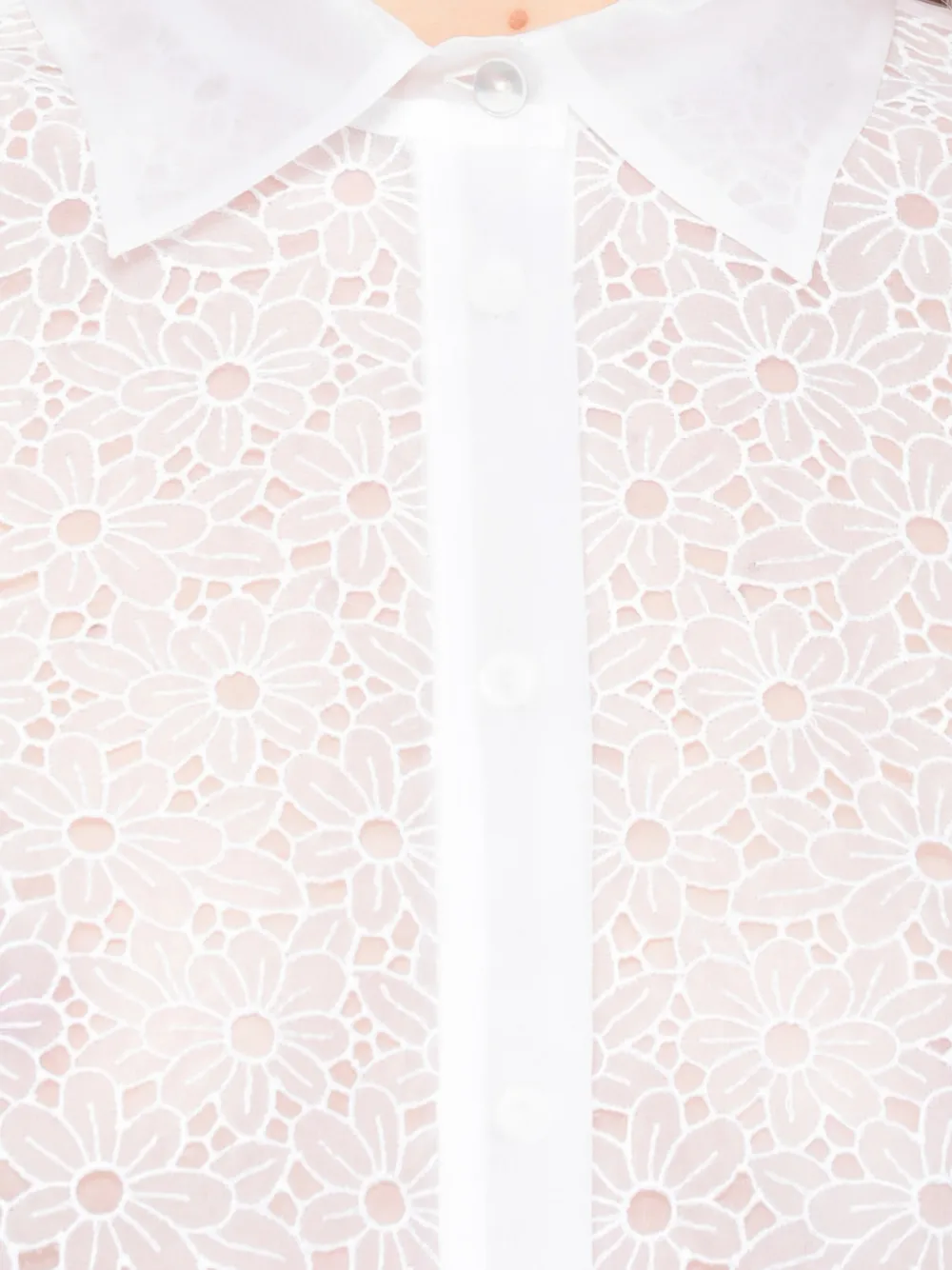 P.A.R.O.S.H. blouse van bloemenkant Wit