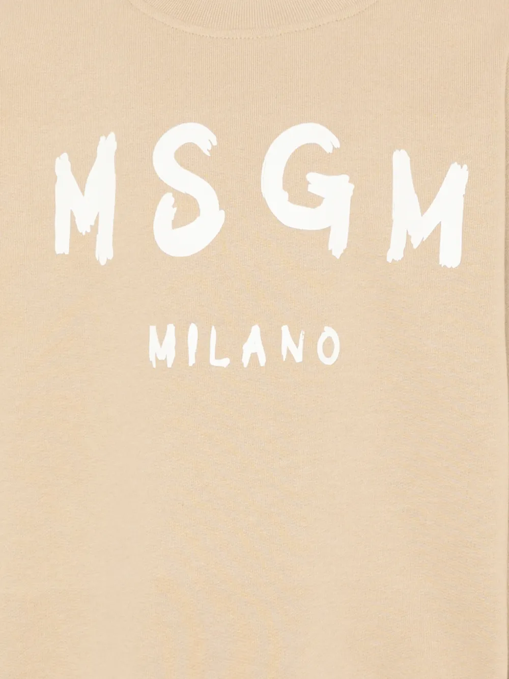 MSGM Kids Sweater met logodetail en ronde hals Beige