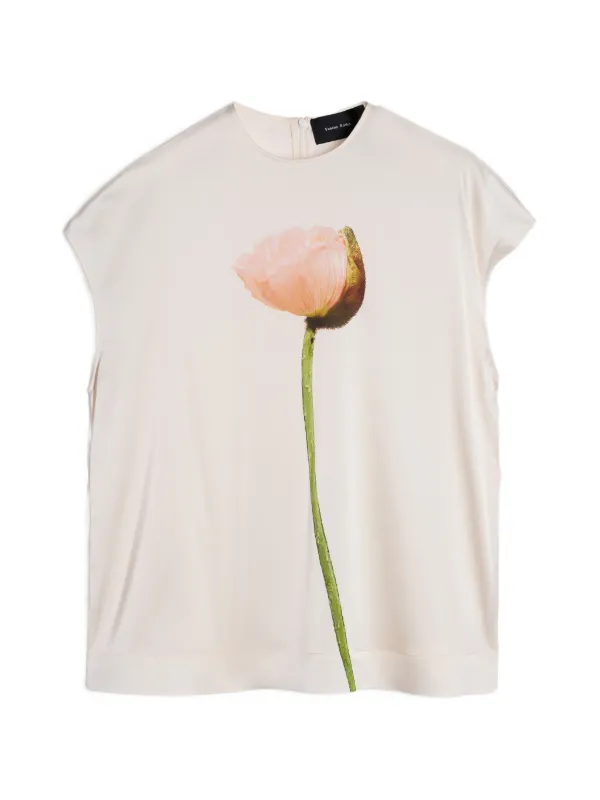 Simone Rocha Poppy-print Blouse in Neutrals