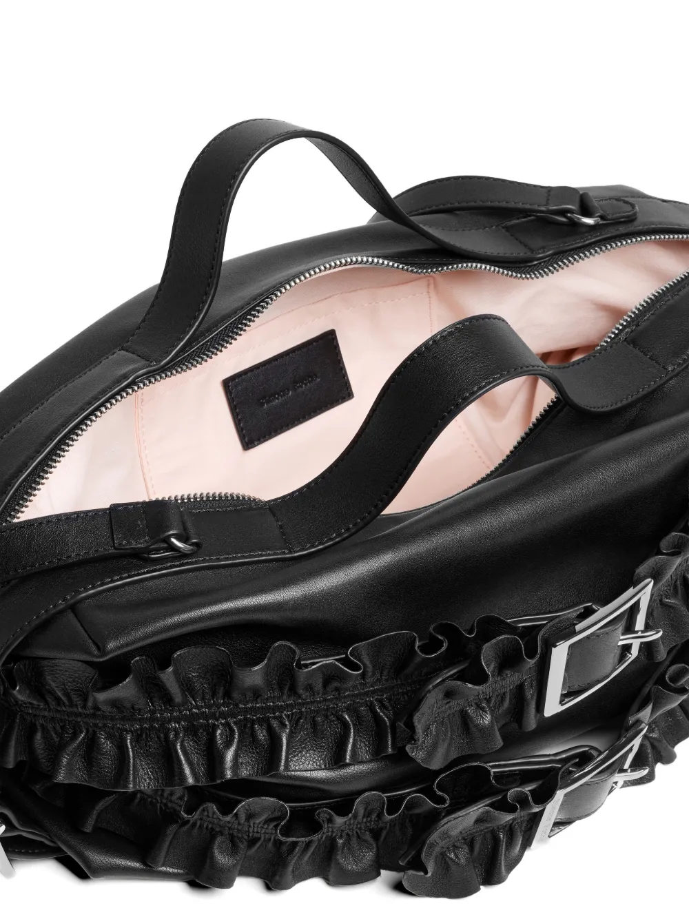 Simone Rocha Biker leren shopper Zwart