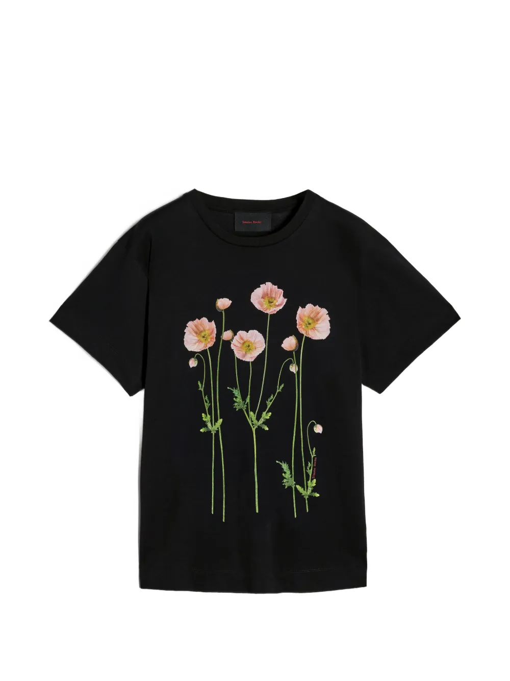 Simone Rocha poppy-print T-shirt - Nero