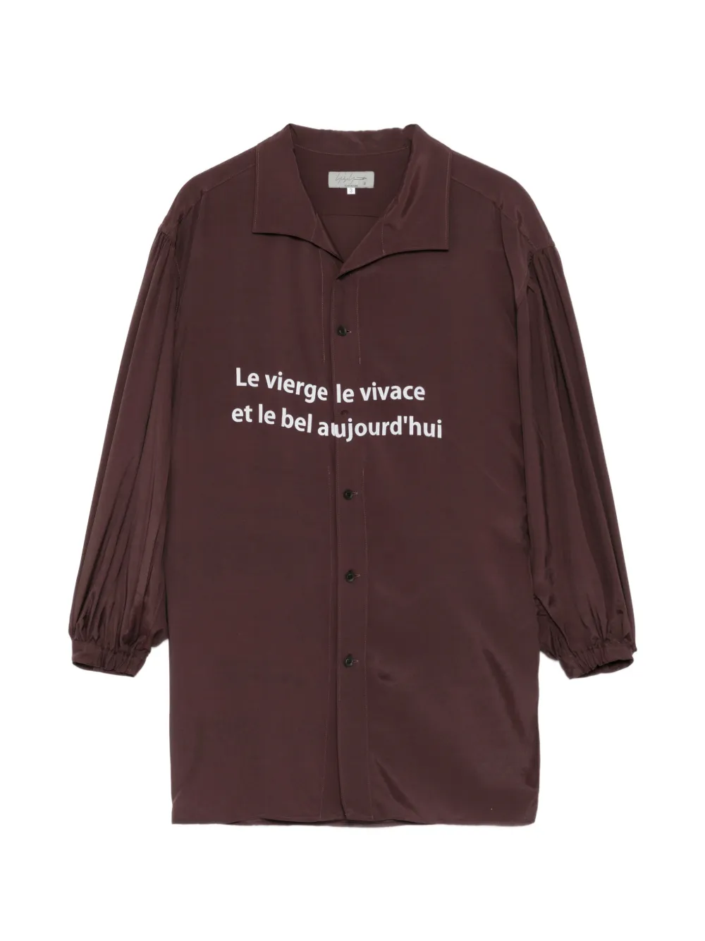 Yohji Yamamoto slogan-print shirt - Marrone