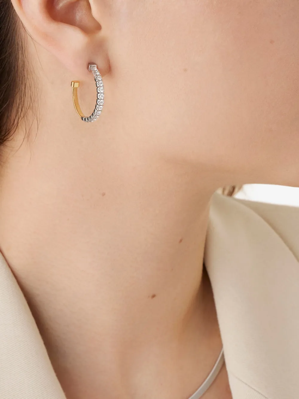 Marco Bicego diamond hoop earrings - Oro