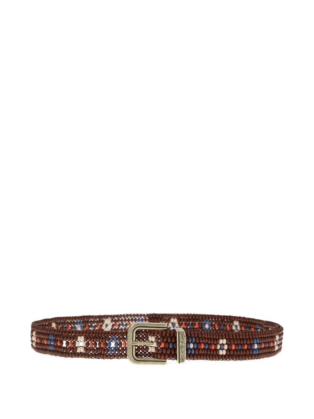 ETRO embroidered beaded belt - Marrone