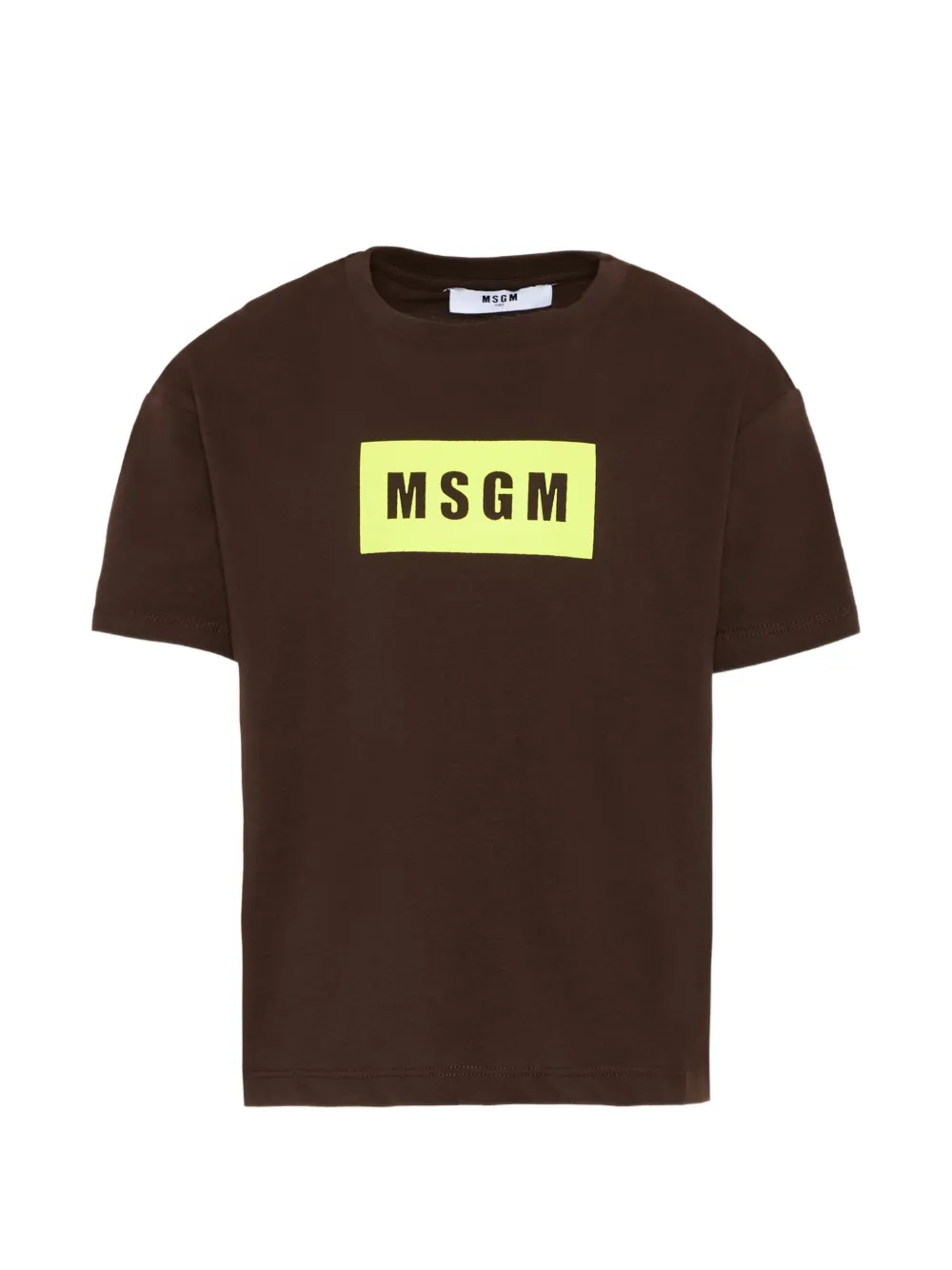 MSGM Kids box-logo T-shirt - Marrone