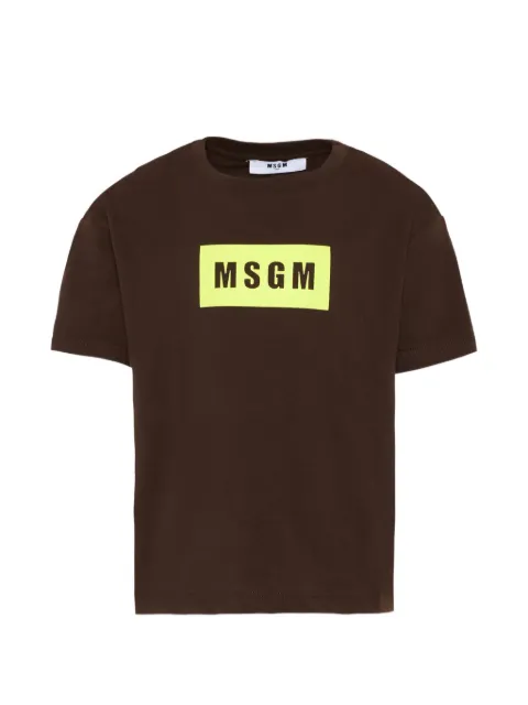 MSGM Kids box-logo T-shirt