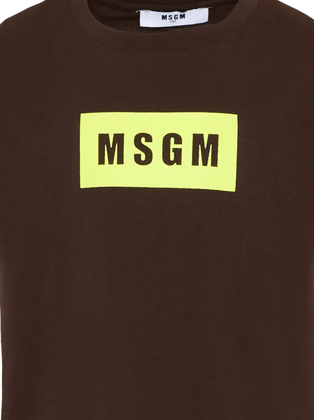 Msgm Kids Box-logo T-shirt - Brown 