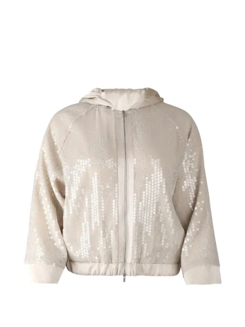 Peserico sequin-embellishment zip-fastening jacket