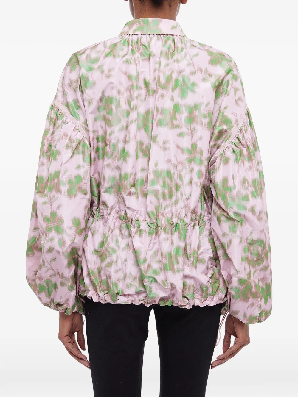 Floral-Pattern Drawstring Jacket