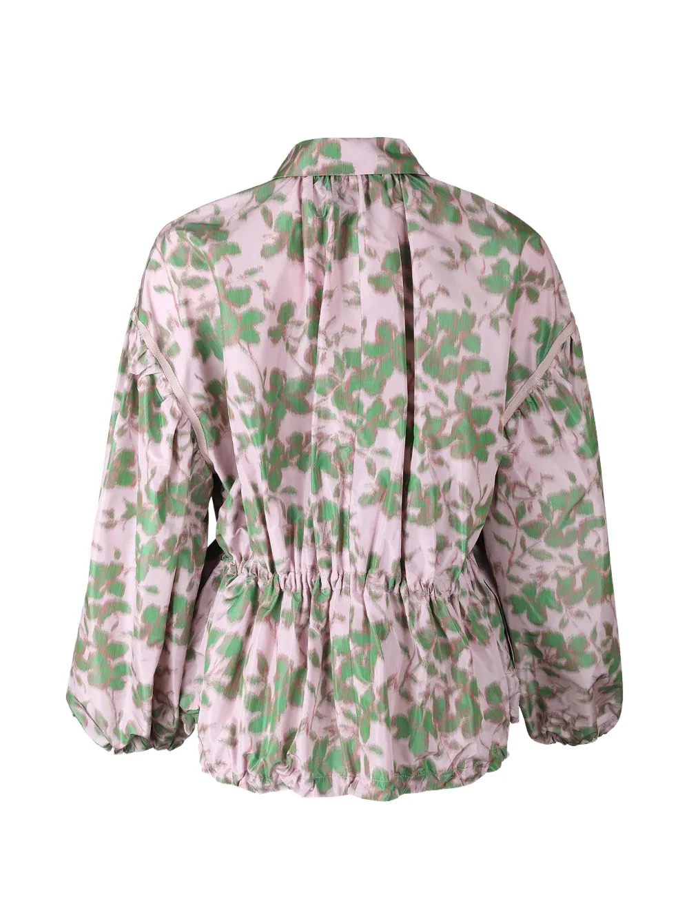 Floral-Pattern Drawstring Jacket