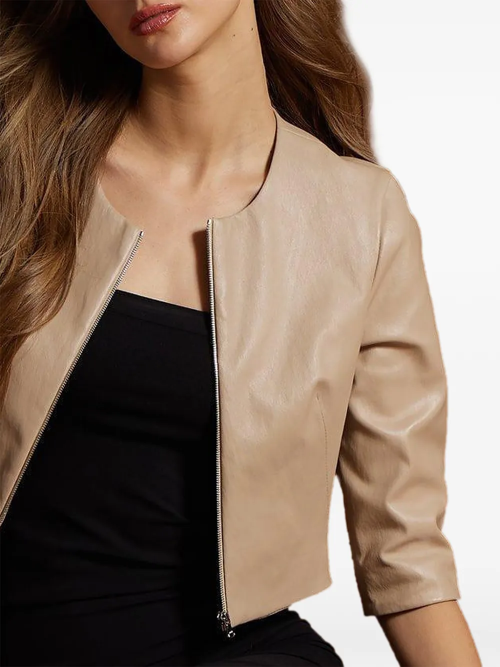  Susan Bender Leather Jacket - Neutrals 
