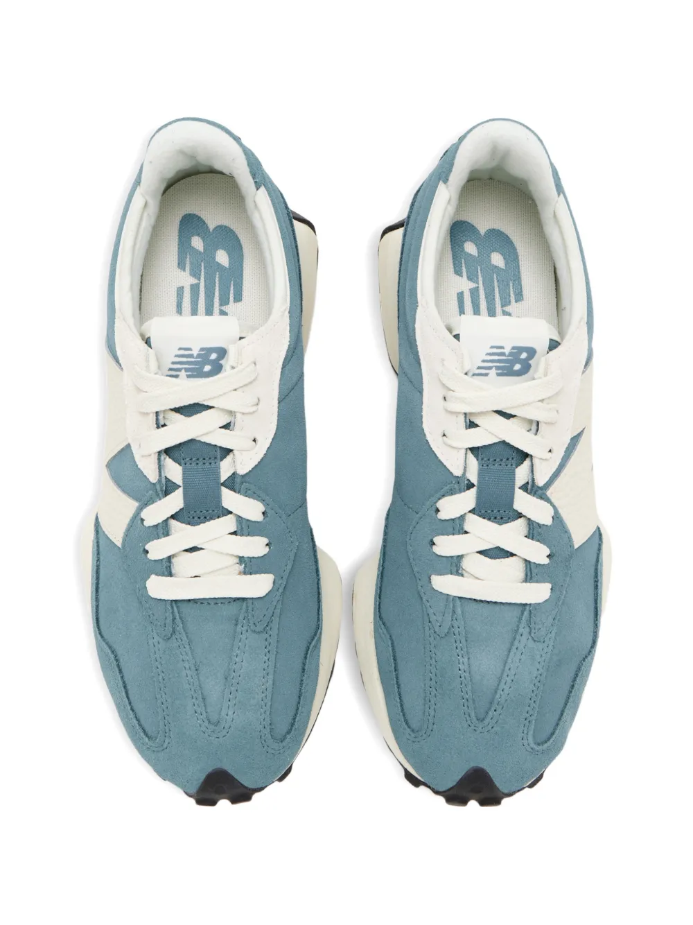 New Balance 327 suede panelled sneakers Blauw