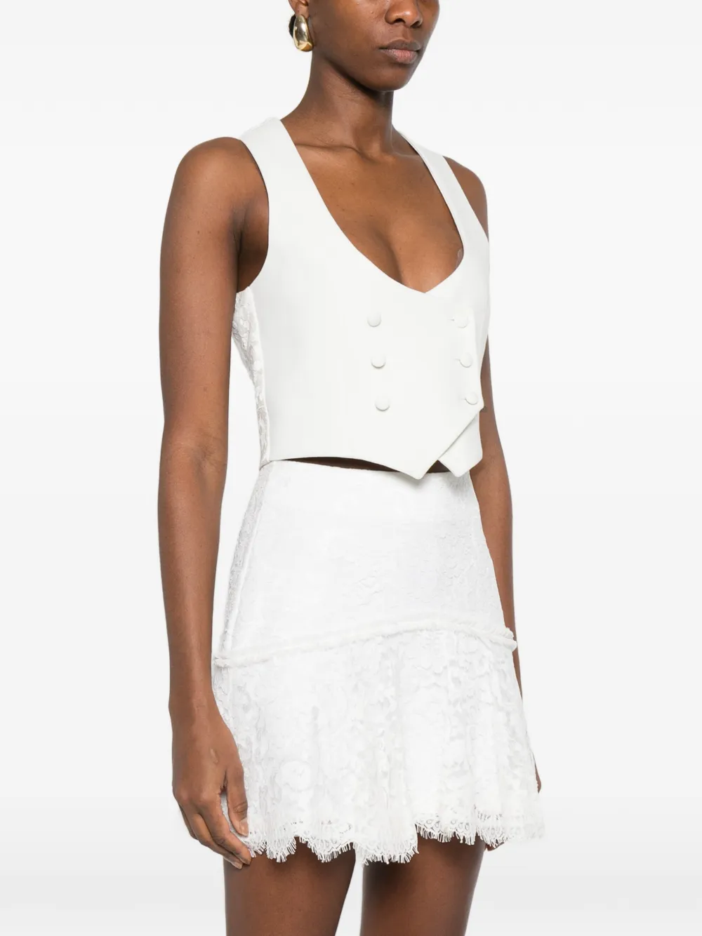  Imroska Double-breasted Top - White 