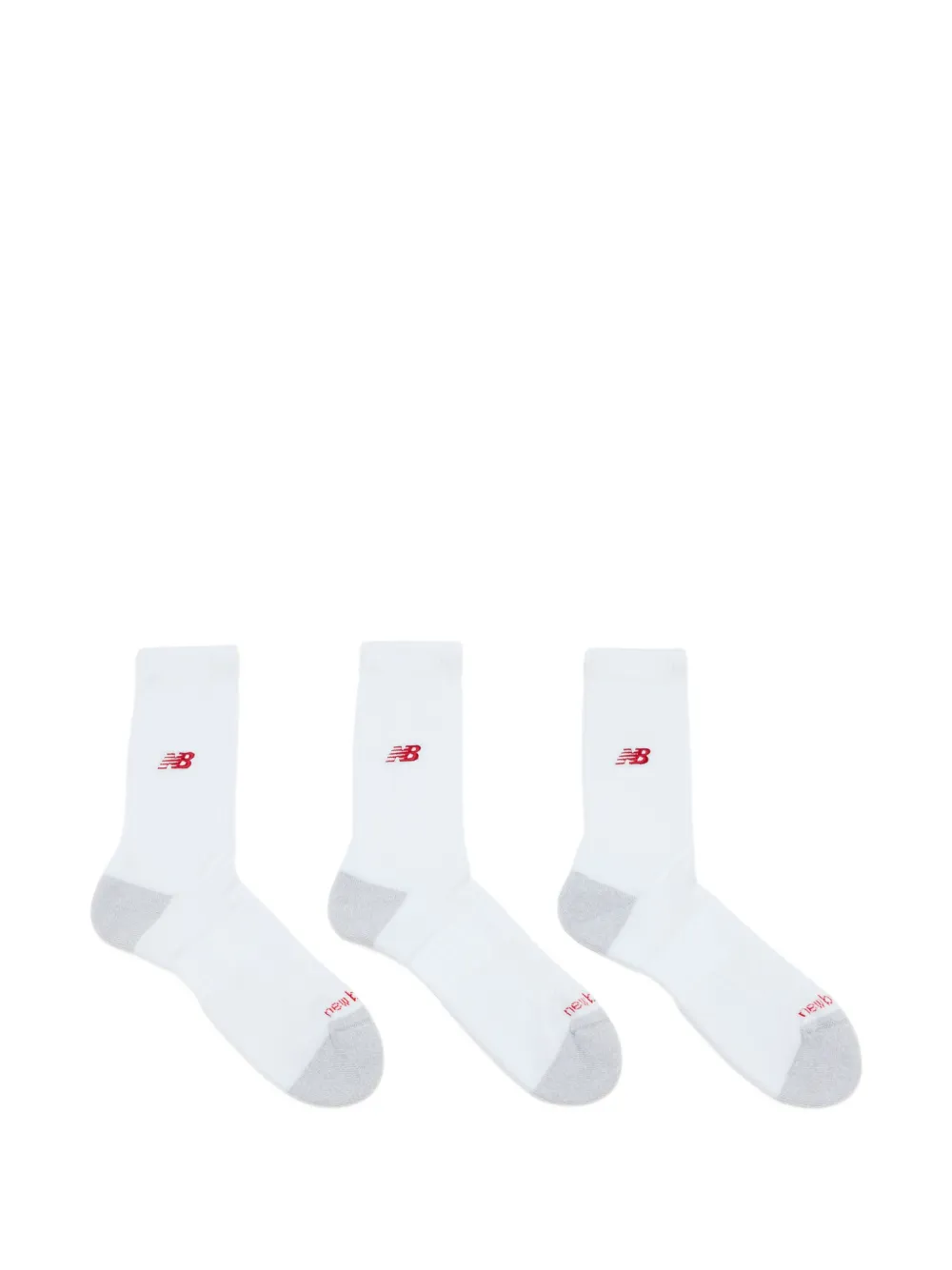 New Balance Active Premium logo-embroidered socks (set of three) - Bianco