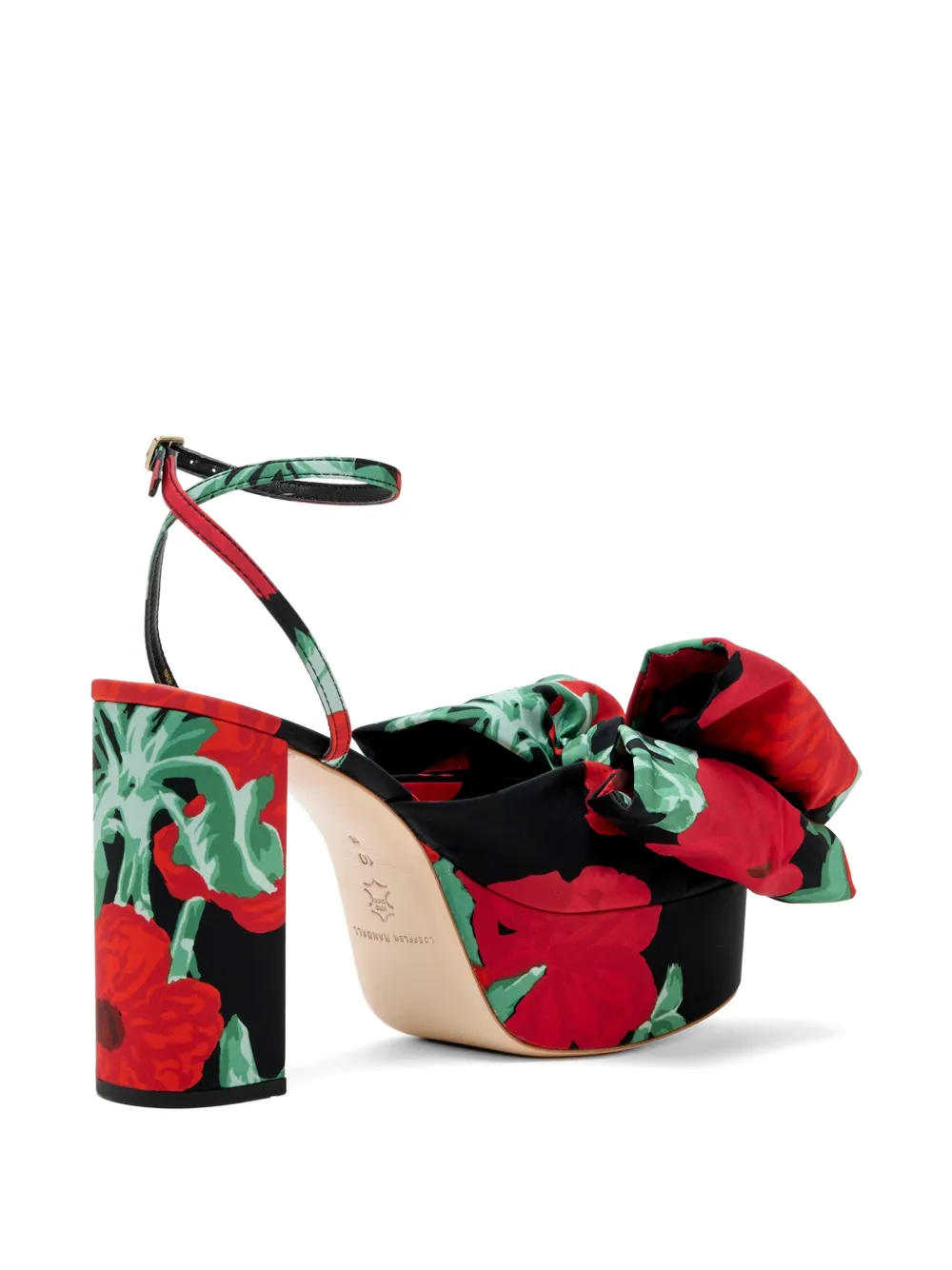 Loeffler Randall Kiki sandalen met bloemenprint en strikdetail Zwart
