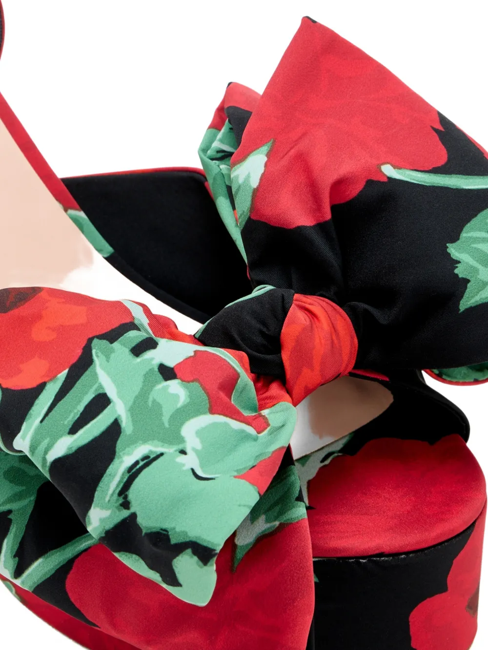 Loeffler Randall Kiki sandalen met bloemenprint en strikdetail Zwart