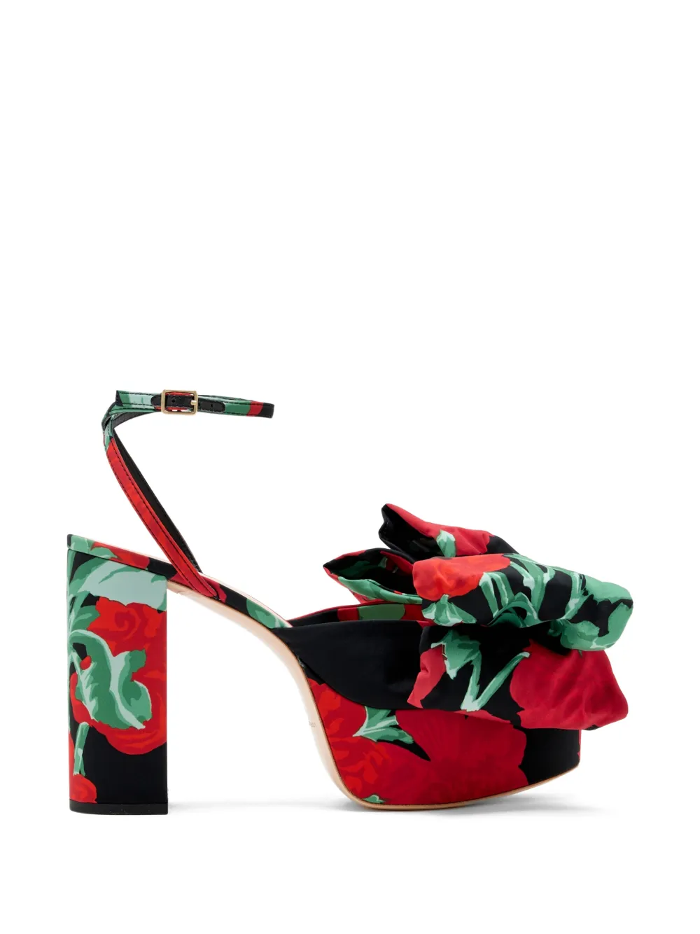 Loeffler Randall Kiki sandalen met bloemenprint en strikdetail Zwart