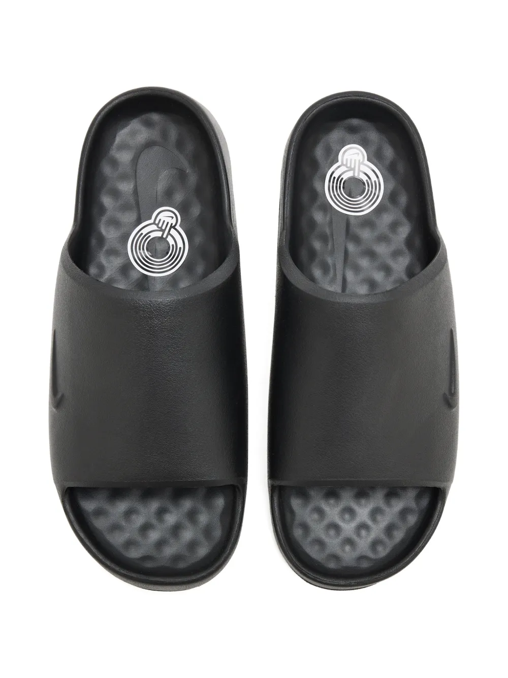 Nike Calm 2.0 embossed-logo slides Zwart