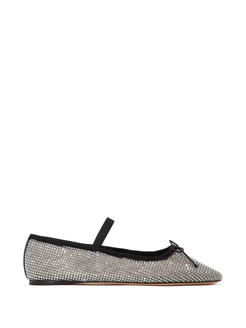 Loeffler Randall Leonie crystal bow ballet flats - Argento