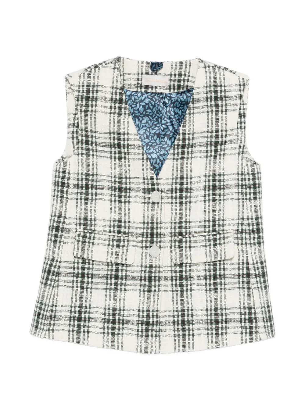 IMROSKA check-pattern buttoned gilet - Neutrals