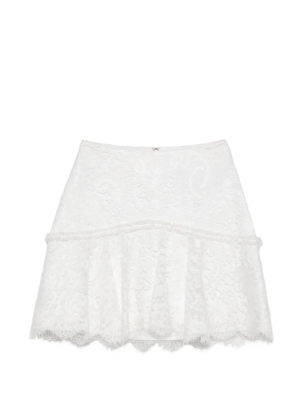 IMROSKA laced ruffled mini skirt - Bianco