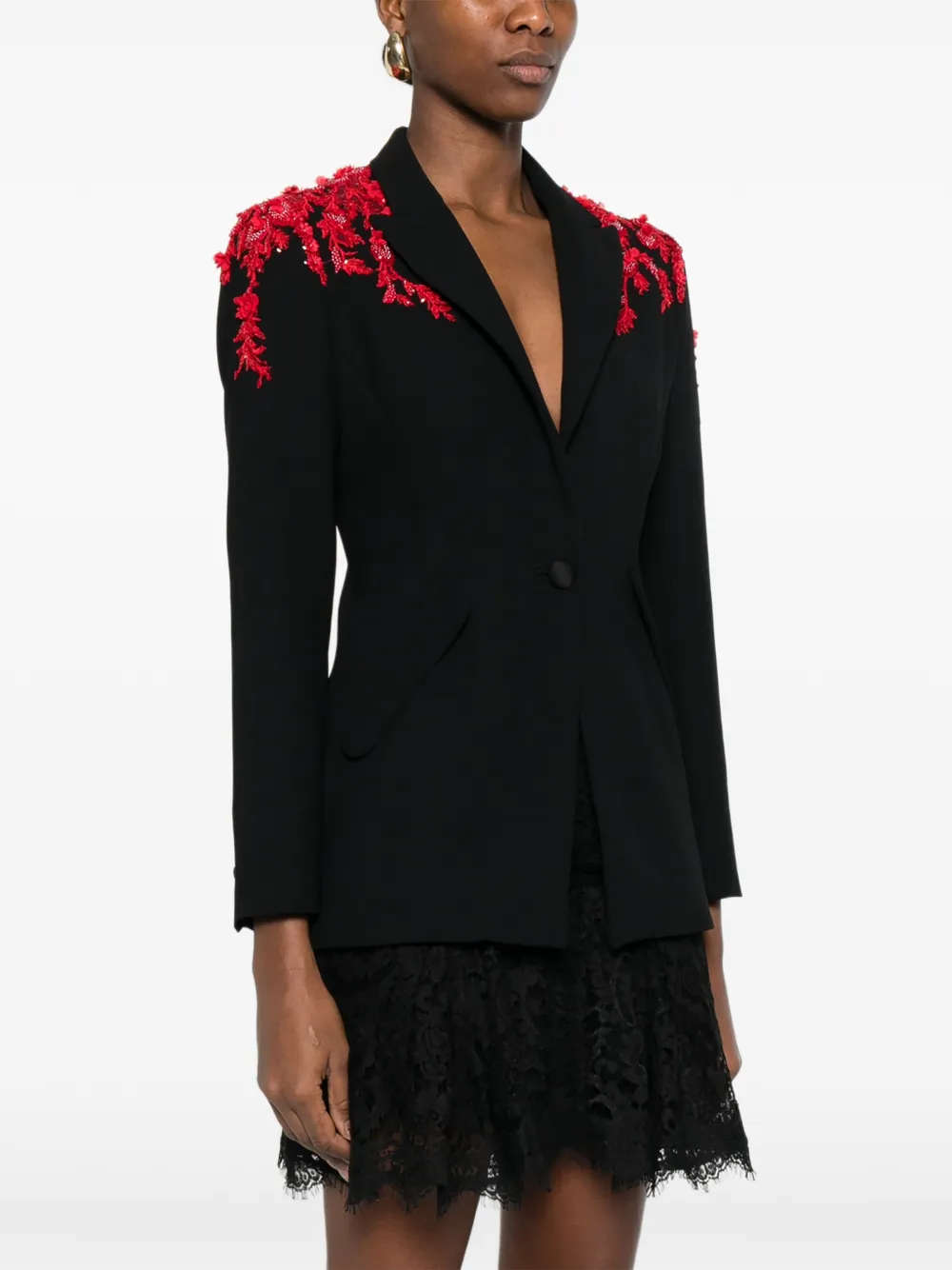  Imroska Shoulder-embellished Blazer - Black 