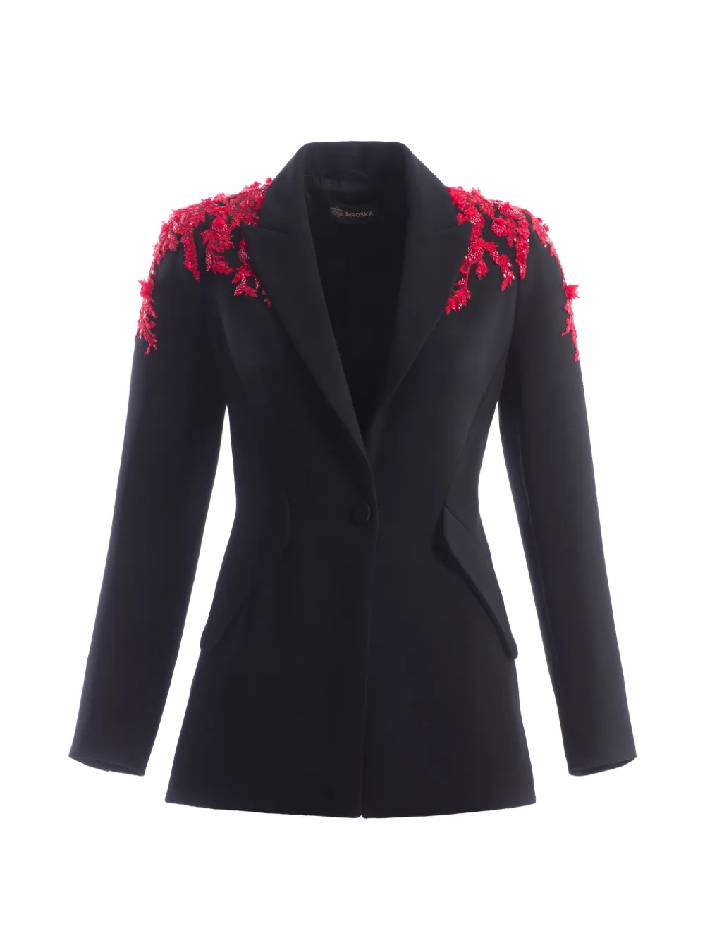 IMROSKA shoulder-embellished blazer - Nero