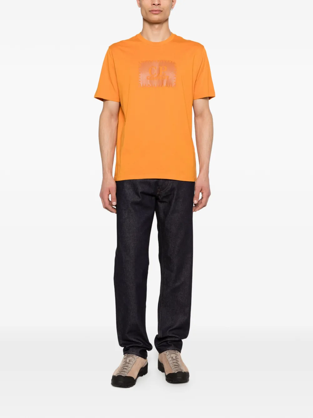 C.P. Company 30 1 jersey T-shirt met logo-label en korte mouwen Oranje