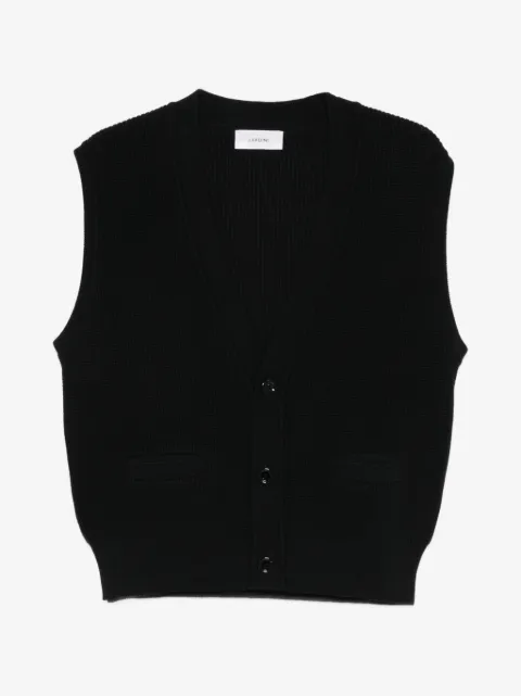 Lardini button V-neck sleeveless cardigan