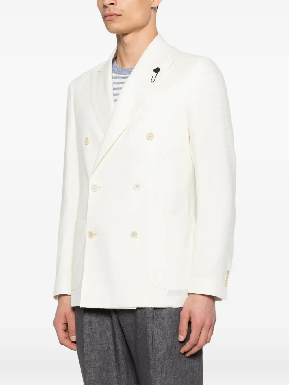 Lardini Blazer met dubbele rij knopen Beige