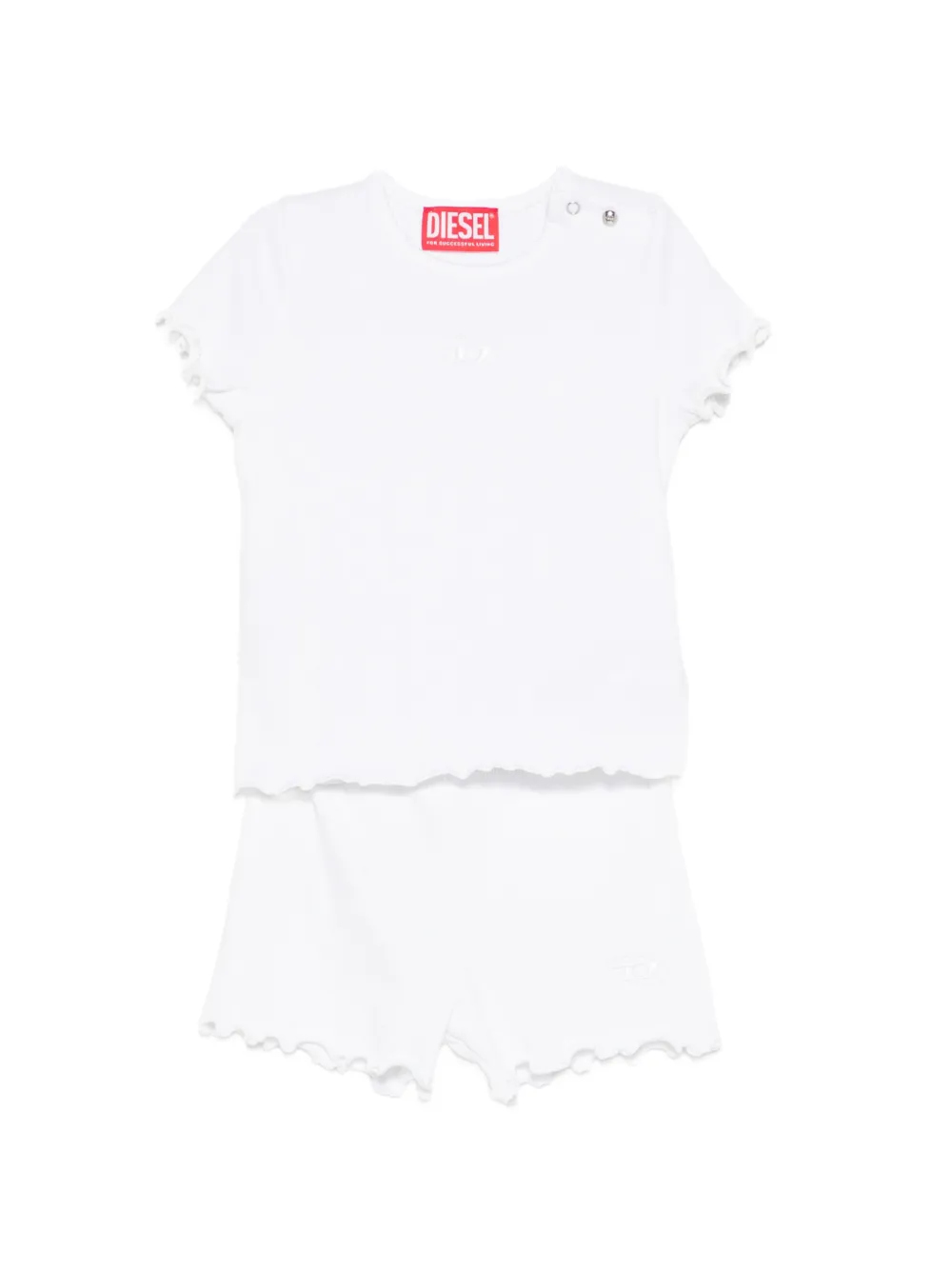 Diesel Kids ruffled-detail shorts set (set of two) - Bianco