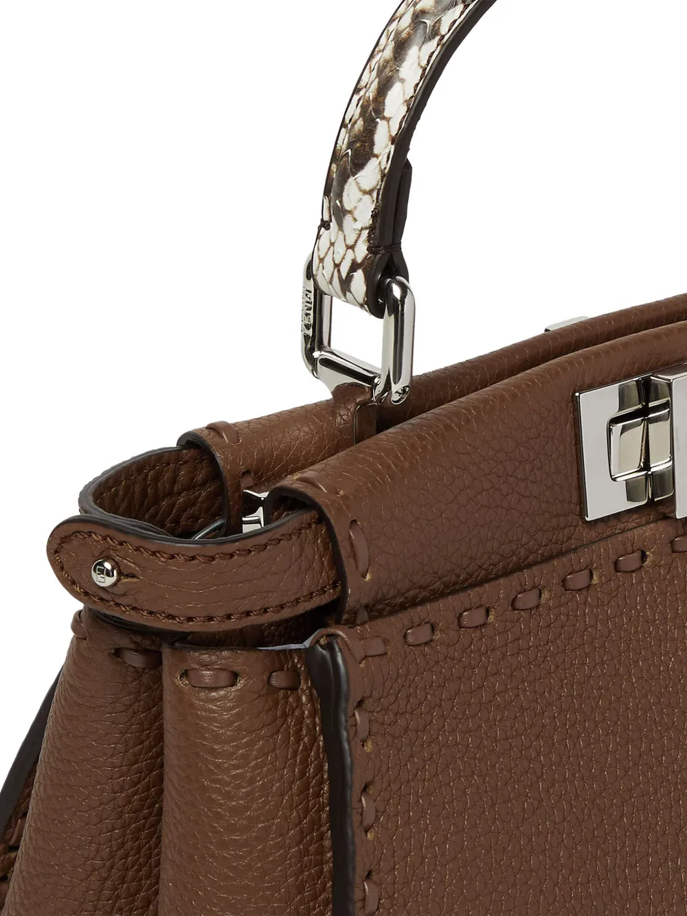 FENDI Peekaboo leren tas Bruin