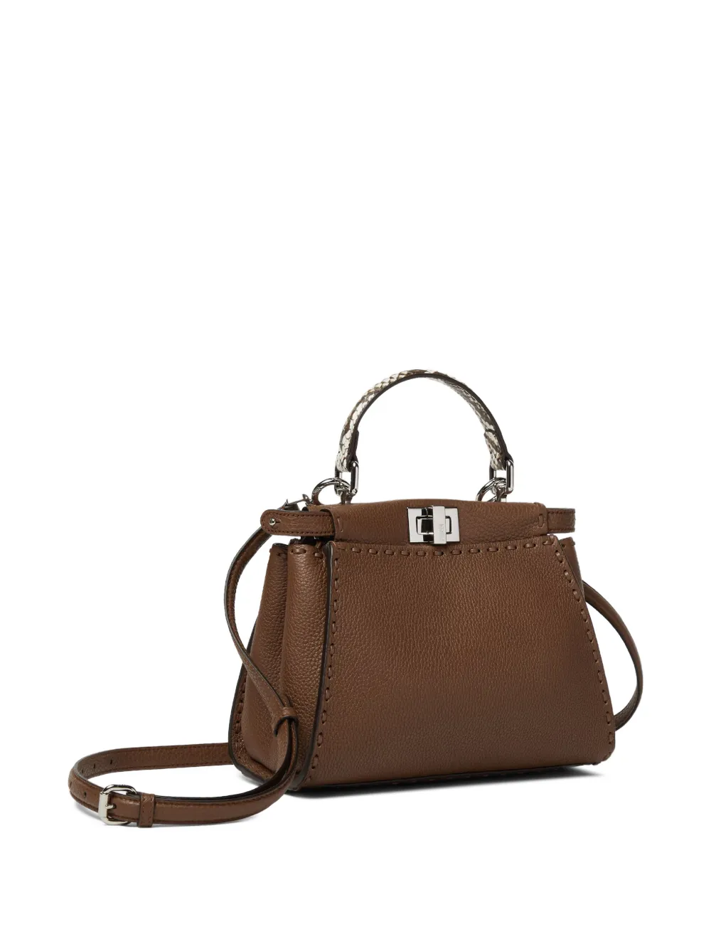 FENDI Peekaboo leren tas Bruin