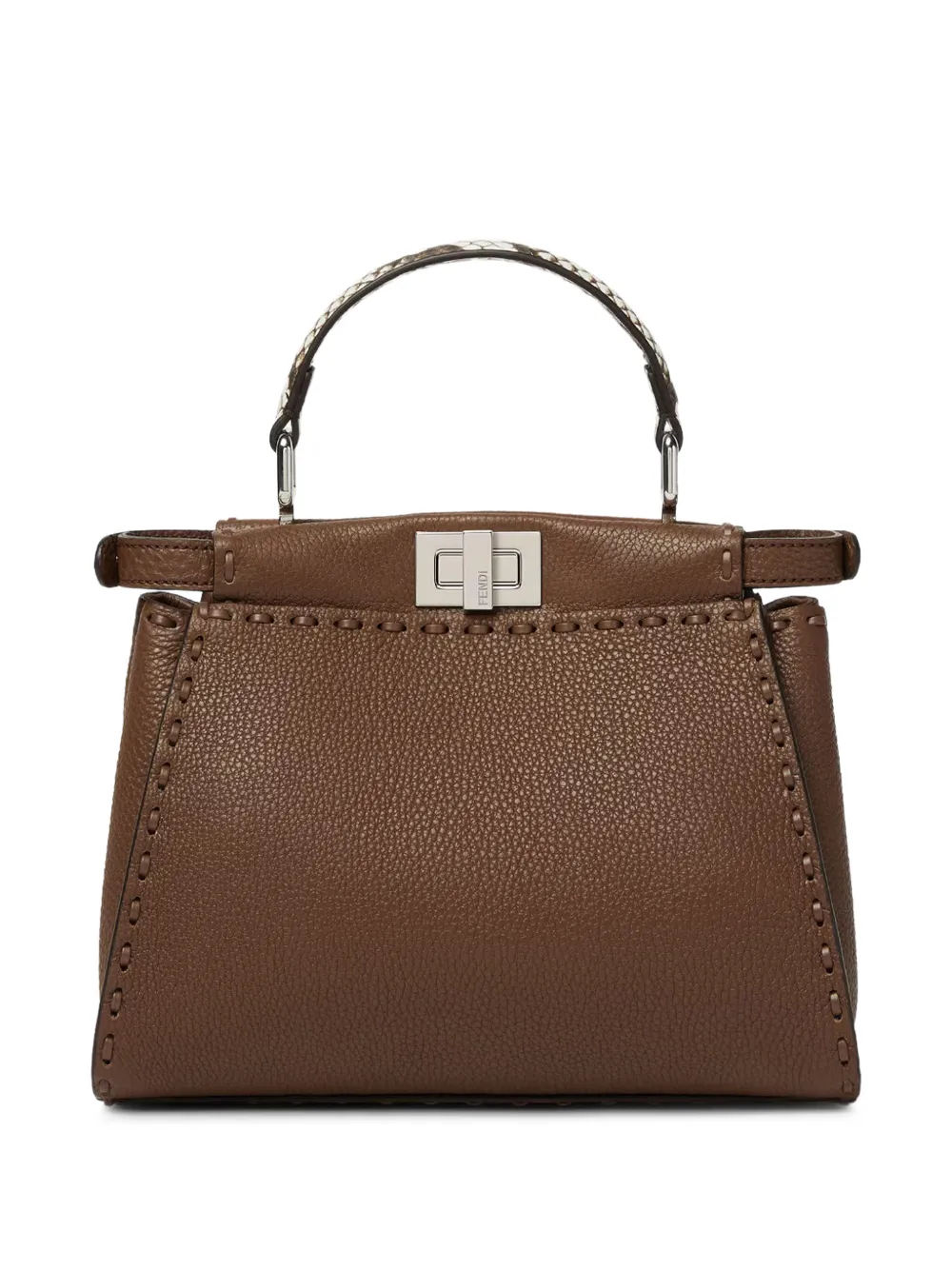 FENDI Peekaboo leren tas Bruin