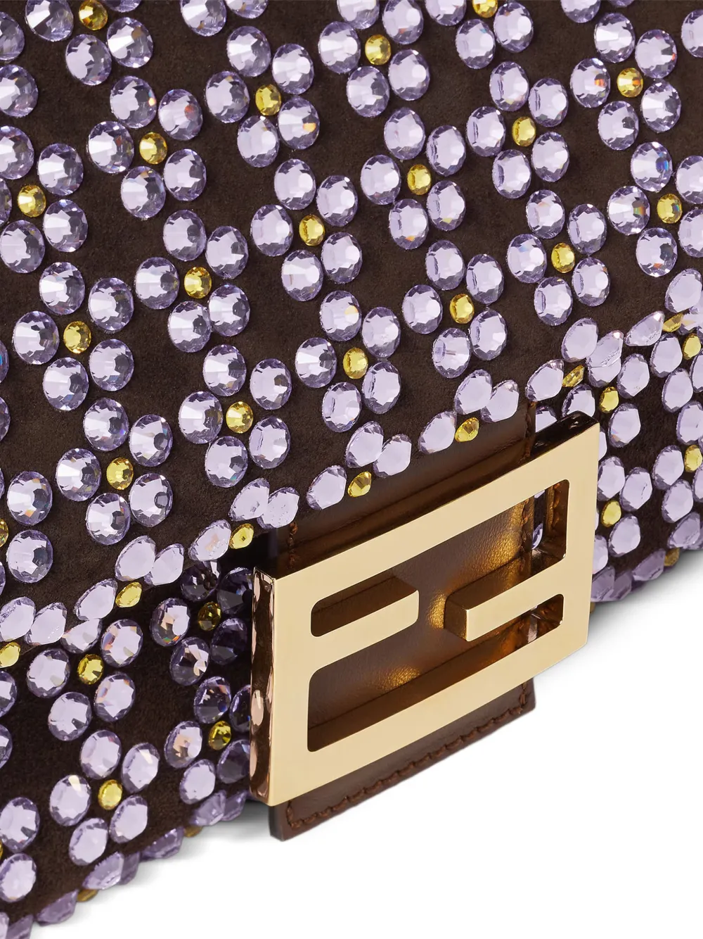 FENDI Baguette medium schoudertas verfraaid met kristallen Bruin