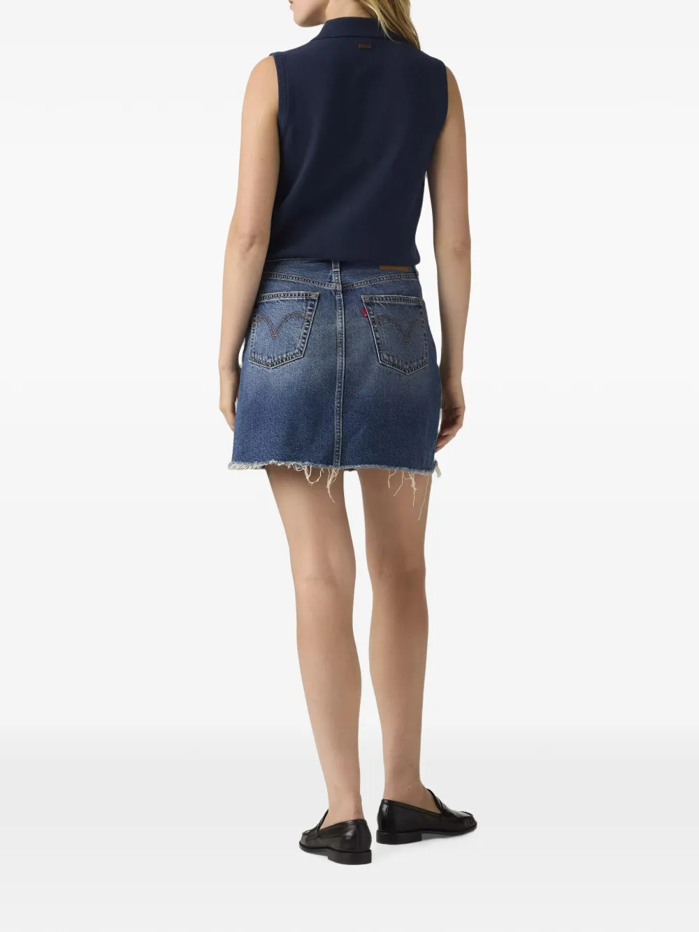 Levi's Deconstructed gerafelde denim rok Blauw