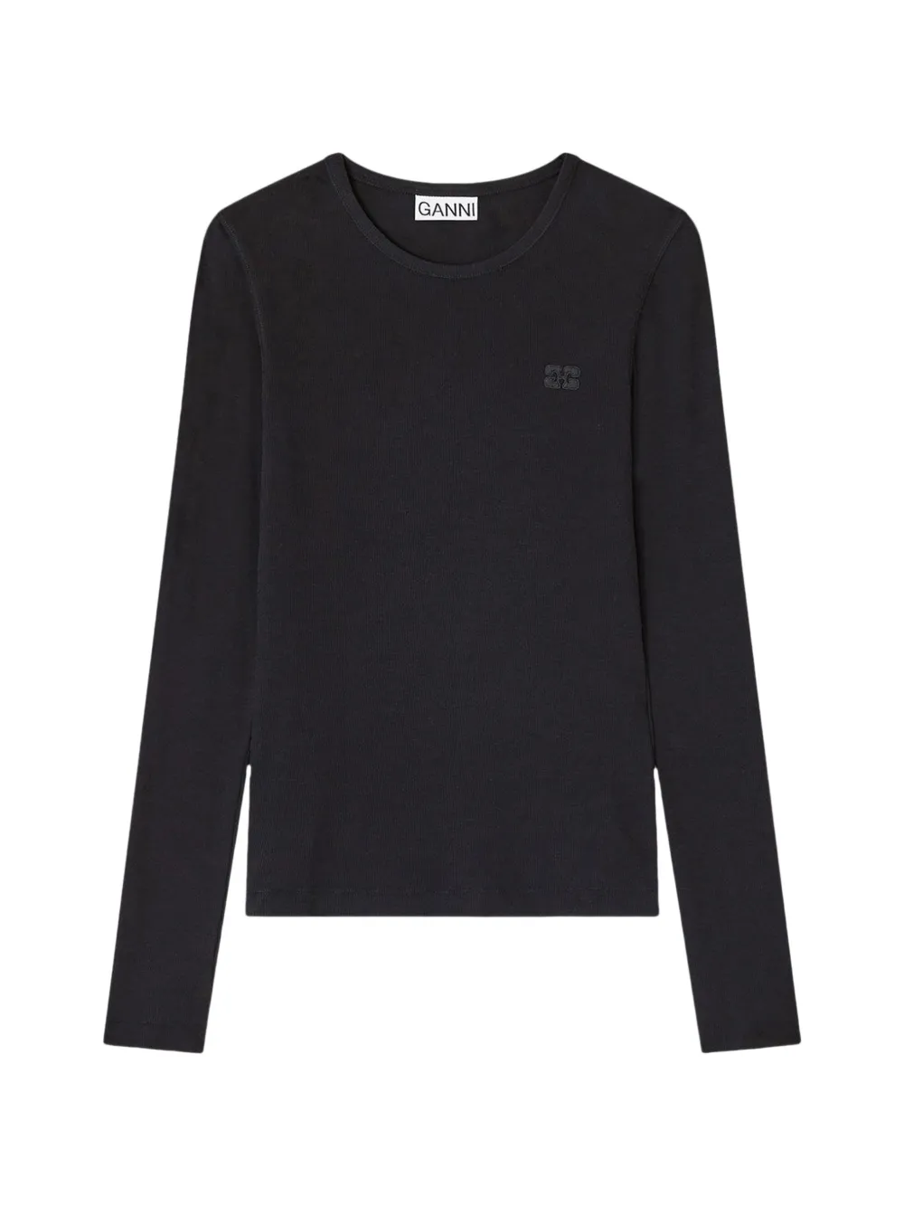 GANNI long-sleeve crew-neck T-shirt - Nero