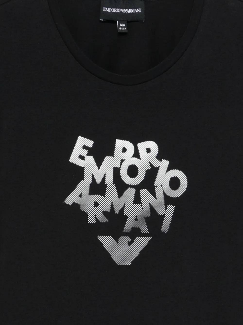 Emporio Armani Kids Twee T-shirts met logoprint Zwart