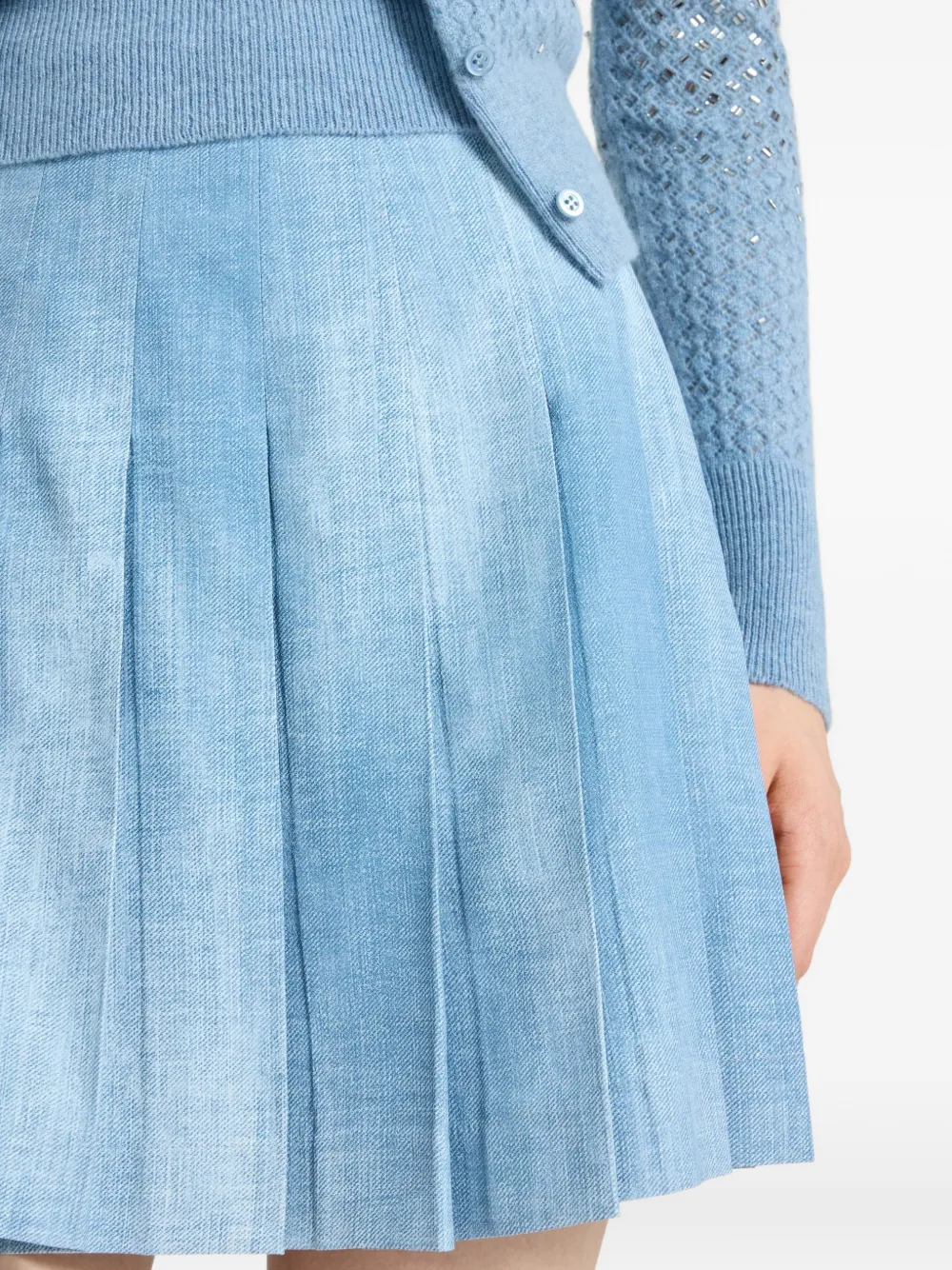 Ermanno Scervino Marocain mini-plooirok Blauw