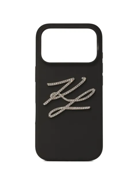 Karl Lagerfeld rhinestone signature iphone 17 pro max case