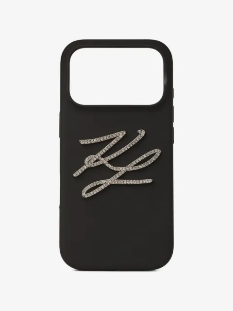 Karl Lagerfeld autograph silicone iPhone 17 pro max case