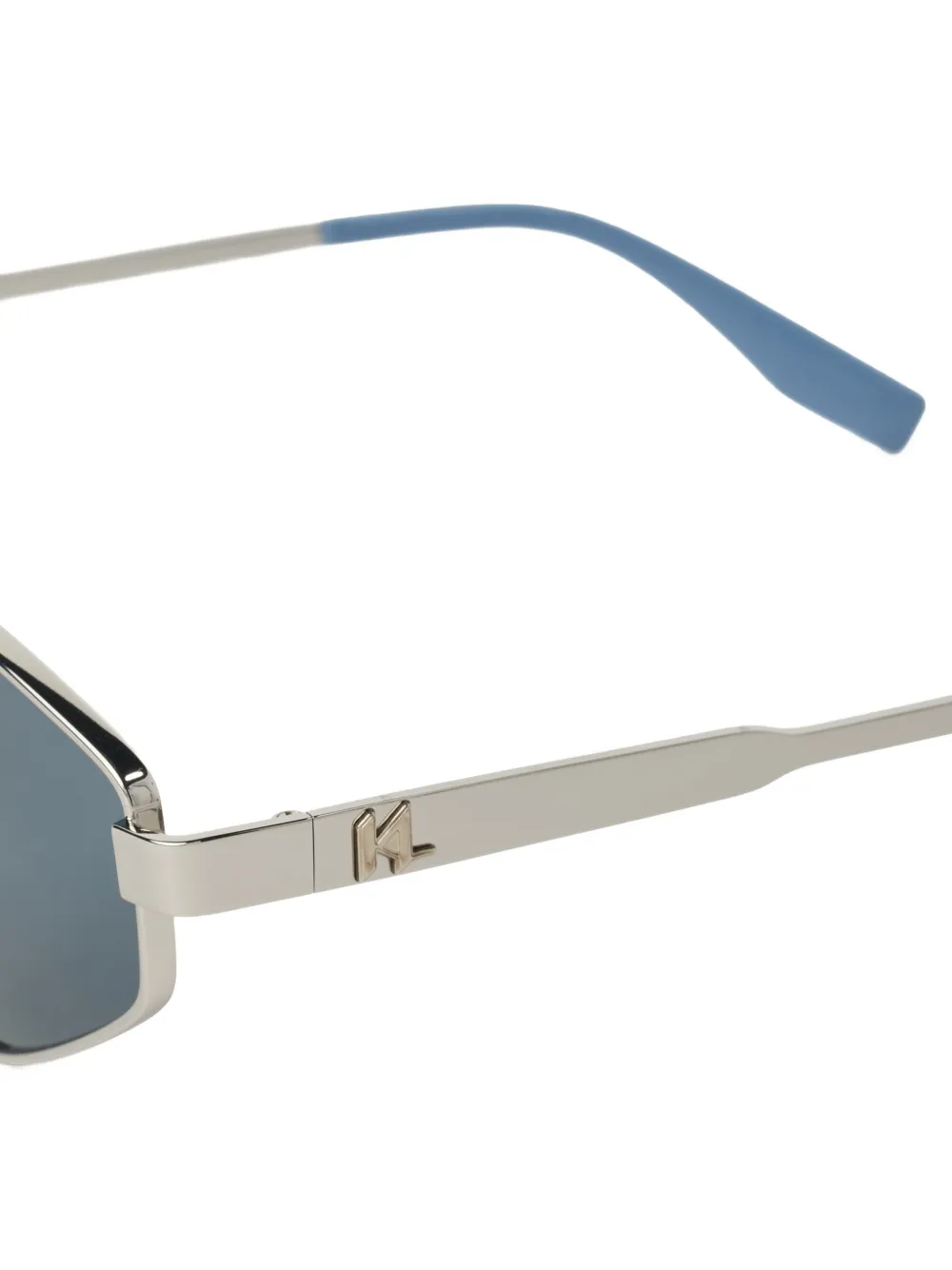 Karl Lagerfeld Zonnebril met geometrisch montuur en monogram Zilver